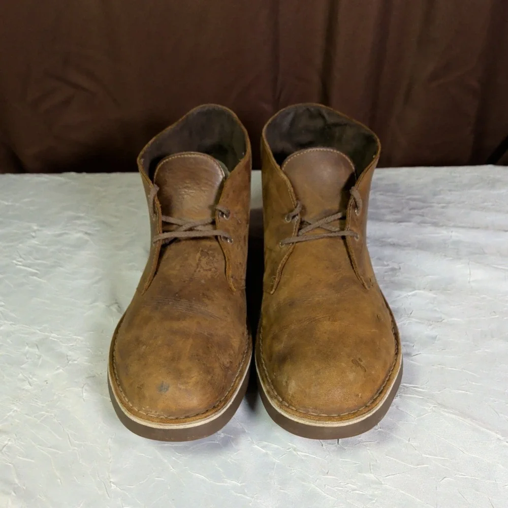 Clarks Bushacre Chukka Desert Boots Mens Size 14M Lace Up Ankle Brown Preppy